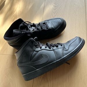 Size 12 - Jordan 1 Mid Triple Black - 554724-091 men’s Nike sneakers 10.5